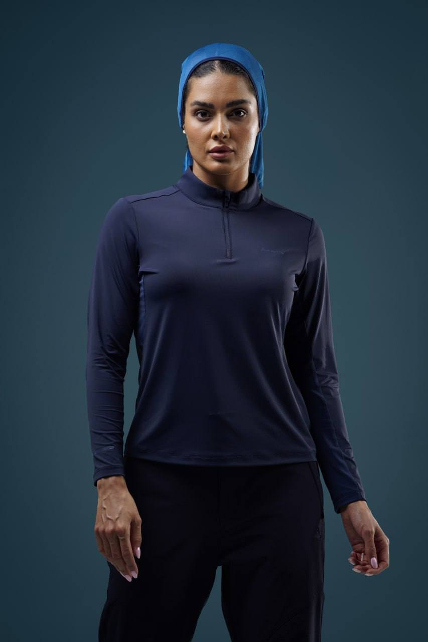 بلوز نیم زیپ زنانه هامتو مدل 18U154B-2