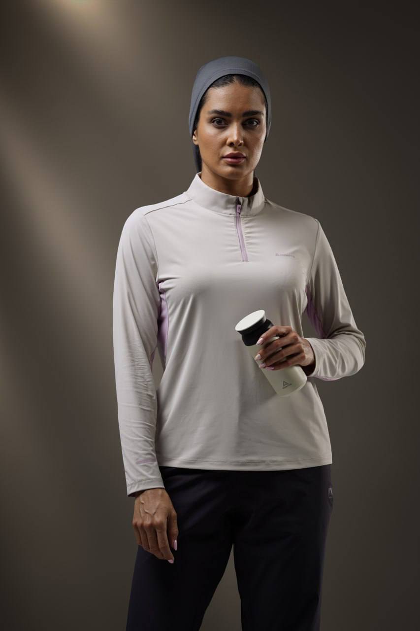 بلوز نیم زیپ زنانه هامتو مدل 18U154B-1